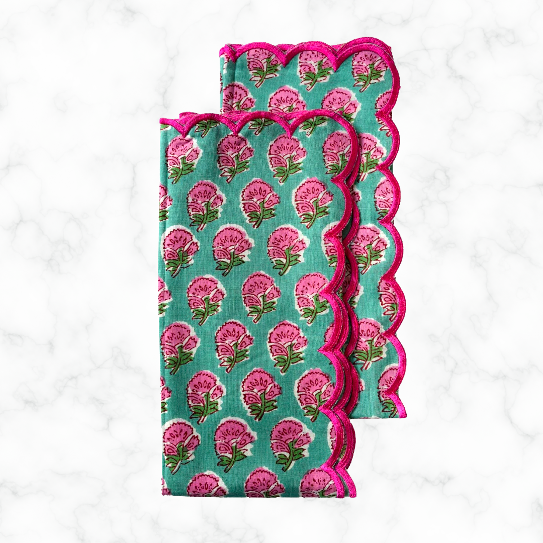 candy-pink-corolla-block-print-scalloped-napkin-two
