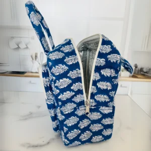 blue-and-white-lunch-bag-open