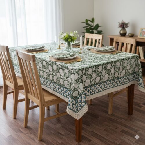 Emerald trellis table cover