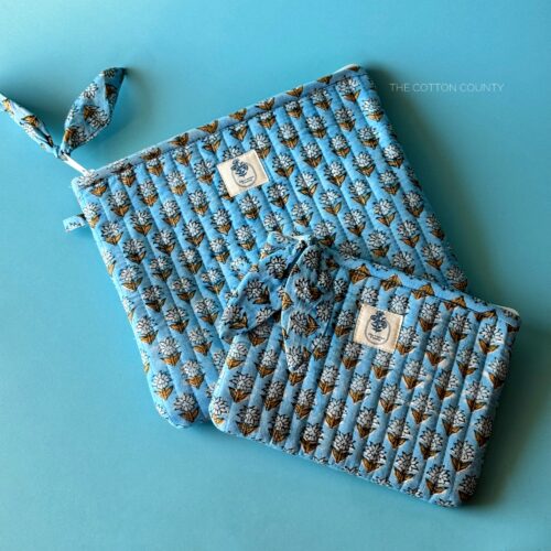Bloom Quilted Flat Pouch Set