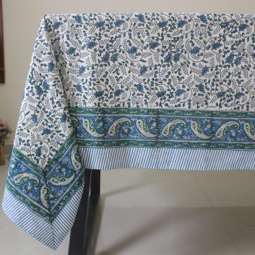blue paisley vine table cover