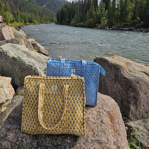 yellow tote bag