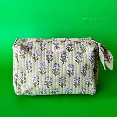 green toiletry bag